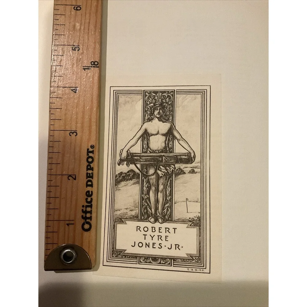 Robert Tyre Jones Jr Bobby Jones Bookplate Photogravure E B Bird 1954 Ex‎ Libris
